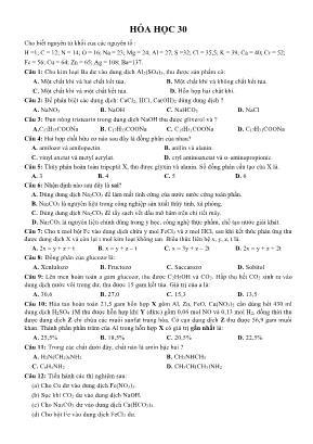 Đề ôn thi THPT Quốc gia môn Hóa học - Đề 30 (Có đáp án)