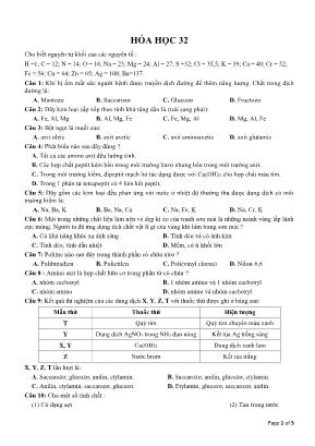 Đề ôn thi THPT Quốc gia môn Hóa học - Đề 32 (Có đáp án)