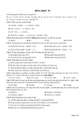 Đề ôn thi THPT Quốc gia môn Hóa học - Đề 35