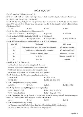 Đề ôn thi THPT Quốc gia môn Hóa học - Đề 36