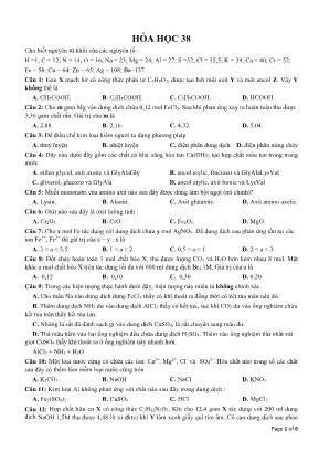 Đề ôn thi THPT Quốc gia môn Hóa học - Đề 38