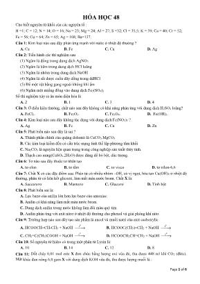 Đề ôn thi THPT Quốc gia môn Hóa học - Đề 48
