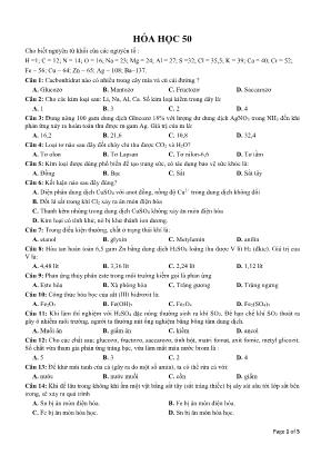 Đề ôn thi THPT Quốc gia môn Hóa học - Đề 50