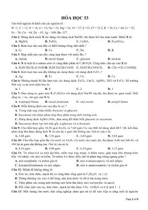 Đề ôn thi THPT Quốc gia môn Hóa học - Đề 53 (Có đáp án)