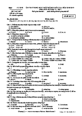 Đề ôn thi THPT Quốc gia môn Hóa học Lớp 12 - Bài 3 - Mã đề 213 - Năm học 2018-2019