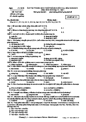 Đề ôn thi THPT Quốc gia môn Hóa học Lớp 12 - Bài 4 - Mã đề 214 - Năm học 2018-2019