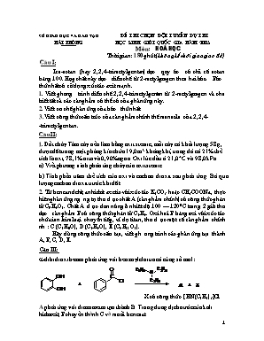 Đề thi chọn đội tuyển dự thi học sinh giỏi Quốc gia môn Hóa học Khối 12 năm 2005 - Đề 2 - Sở giáo dục và đào tạo Hải Phòng