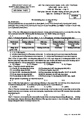 Đề thi chọn học sinh giỏi cấp trường môn Hóa học Lớp 12 - Mã đề 209 - Năm học 2018-2019 - Trường THPT Thuận Thành 2