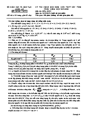 Đề thi chọn học sinh giỏi THPT cấp tỉnh vòng 2 môn Hóa học - Buổi thi thứ nhất - Năm học 2019-2020 - Sở giáo dục và đào tạo Long An