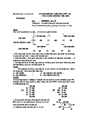 Đề thi dự bị học sinh giỏi Quốc gia môn Hóa học Lớp 12 THPT - Bảng B - Năm học 2001-2002 - Bộ giáo dục và đào tạo