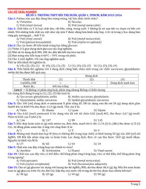 Đề thi học kỳ I môn Hóa học Lớp 12 - Năm học 2015-2016 - Trường THPT Bùi Thị Xuân