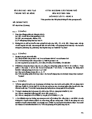 Đề thi học sinh giỏi thành phố môn Hóa học Lớp 12 - Bảng B - Năm học 2005-2006 - Sở giáo dục và đào tạo Đà Nẵng