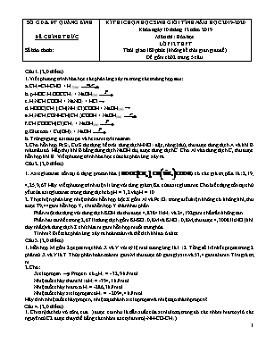 Đề thi học sinh giỏi tỉnh môn Hóa học Lớp 12 THPT - Năm học 2019-2020 - Sở giáo dục và đào tạo Quảng Bình