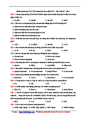 Đề thi minh họa THPT Quốc gia môn Hóa học lần 3 năm 2017 - Bộ giáo dục và đào tạo (Có đáp án)