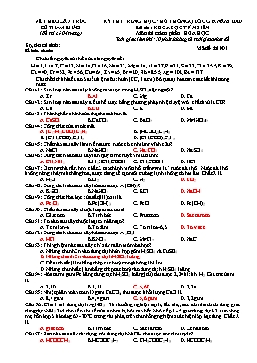 Đề thi tham khảo THPT Quốc gia môn Hóa học năm 2020 - Mã đề 001 (Kèm đáp án)