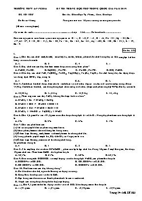 Đề thi THPT Quốc gia môn Hóa học năm 2019 - Mã đề 585 - Trường THPT An Nghĩa