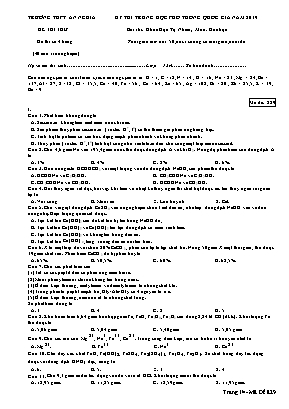 Đề thi THPT Quốc gia môn Hóa học năm 2019 - Mã đề 829 - Trường THPT An Nghĩa