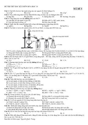 Đề thi thử học kỳ II môn Hóa học Lớp 10 - Mã đề 5 - Nguyễn Quốc Trung