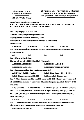 Đề thi thử lần 1 THPT Quốc gia môn Hóa học năm 2017 - Trường THPT Trần Hưng Đạo (Có đáp án)