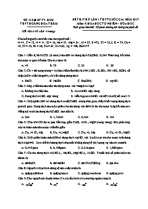 Đề thi thử lần 1 THPT Quốc gia môn Hóa học năm 2017 - Trường THPT Hoàng Hoa Thám (Có đáp án)