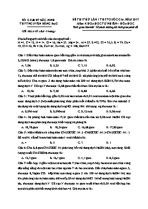 Đề thi thử lần 1 THPT Quốc gia môn Hóa học năm 2017 - Trường THPT Nguyễn Đăng Đạo (Có đáp án)