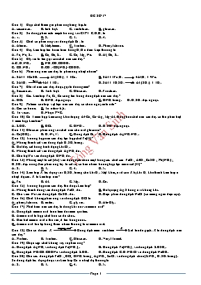 Đề thi thử THPT Quốc gia môn Hóa học - Đề số 17 - Tòng Văn Sinh (Có đáp án)