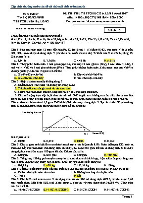 Đề thi thử THPT Quốc gia môn Hóa học lần 1 năm 2017 - Mã đề 101 - Trường THPT chuyên Hạ Long (Có đáp án)