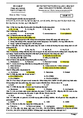 Đề thi thử THPT Quốc gia môn Hóa học lần 1 năm 2017 - Mã đề 132 - Trường THPT Lý Thái Tổ (Có đáp án)