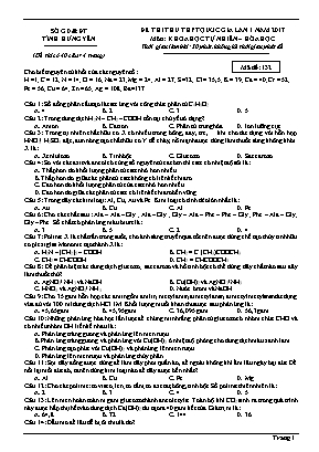Đề thi thử THPT Quốc gia môn Hóa học lần 1 năm 2017 - Mã đề 132 - Sở giáo dục và đào tạo Hưng Yên (Có đáp án)