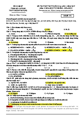 Đề thi thử THPT Quốc gia môn Hóa học lần 1 năm 2017 - Mã đề 132 - Trường THPT Đoàn Thượng (Có đáp án)