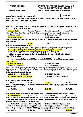 Đề thi thử THPT Quốc gia môn Hóa học lần 1 năm 2017 - Mã đề 132 - Trường THPT Triệu Sơn 1 (Có đáp án)