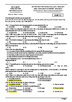 Đề thi thử THPT Quốc gia môn Hóa học lần 1 năm 2017 - Mã đề 132 - Trường THPT Ngô Gia Tự (Có đáp án)