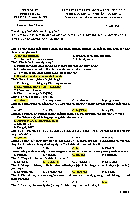 Đề thi thử THPT Quốc gia môn Hóa học lần 1 năm 2017 - Mã đề 132 - Trường THPT Phạm Văn Đồng (Có đáp án)