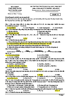 Đề thi thử THPT Quốc gia môn Hóa học lần 1 năm 2017 - Mã đề 132 - Trường THPT Phước Long (Có đáp án)