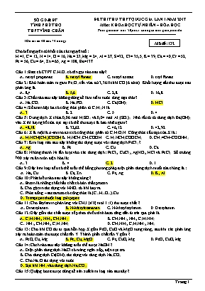 Đề thi thử THPT Quốc gia môn Hóa học lần 1 năm 2017 - Mã đề 132 - Trường THPT Vĩnh Chân (Có đáp án)