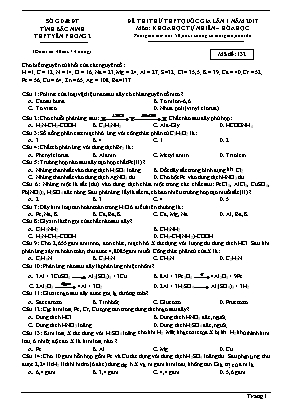 Đề thi thử THPT Quốc gia môn Hóa học lần 1 năm 2017 - Mã đề 132 - Trường THPT Yên Phong 2 (Có đáp án)