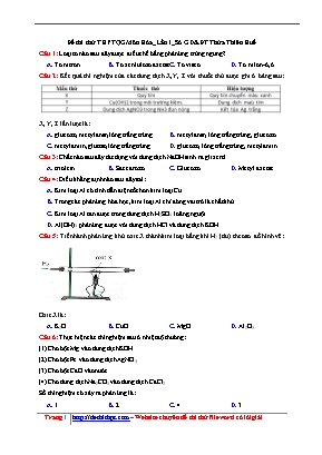 Đề thi thử THPT Quốc gia môn Hóa học lần 1 năm 2017 - Sở giáo dục và đào tạo Thừa Thiên Huế (Có đáp án)