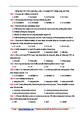 Đề thi thử THPT Quốc gia môn Hóa học lần 1 năm 2017 - Trường THPT Hồng Lĩnh (Có đáp án)