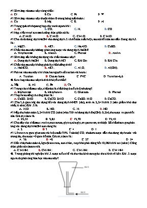 Đề thi thử THPT Quốc gia môn Hóa học lần 1 năm 2019 - Đề gốc - Trường THPT Đặng Thúc Hứa