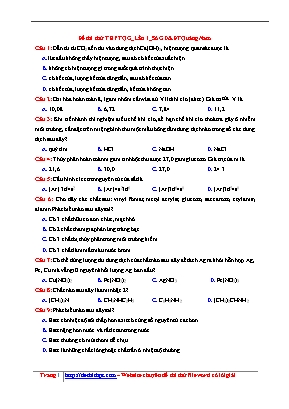Đề thi thử THPT Quốc gia môn Hóa học lần 1 - Sở giáo dục và đào tạo Quảng Nam (Có đáp án)
