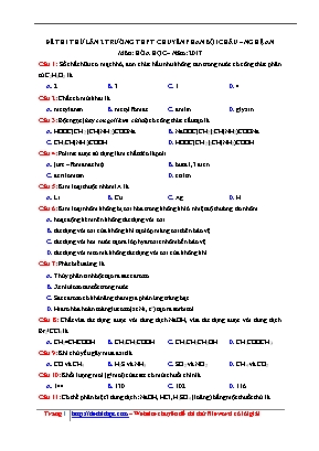 Đề thi thử THPT Quốc gia môn Hóa học lần 2 năm 2017 - Trường THPT chuyên Phan Bội Châu (Có đáp án)