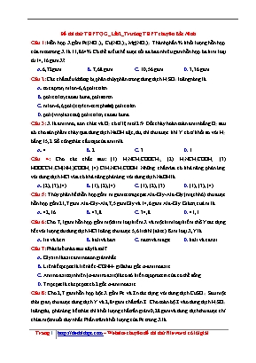 Đề thi thử THPT Quốc gia môn Hóa học lần 2 năm 2017 - Trường THPT chuyên Bắc Ninh (Có đáp án)