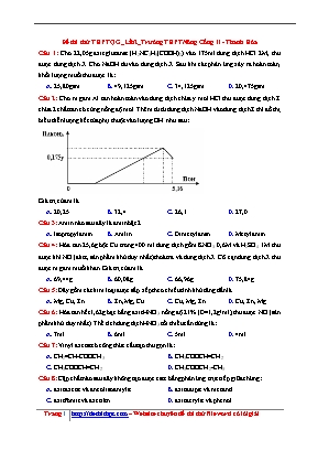 Đề thi thử THPT Quốc gia môn Hóa học lần 2 năm 2017 - Trường THPT Nông Cống II (Có đáp án)