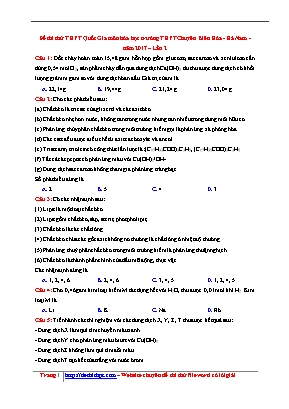 Đề thi thử THPT Quốc gia môn Hóa học lần 2 năm 2017 - Trường THPT chuyên Biên Hòa (Có đáp án)