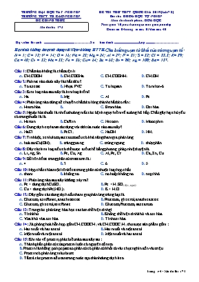 Đề thi thử THPT Quốc gia môn Hóa học lần 2 năm 2019 - Mã đề 173 - Trường THPT TH Cao Nguyên