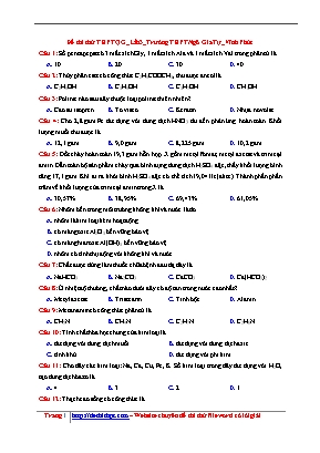 Đề thi thử THPT Quốc gia môn Hóa học lần 3 năm 2017 - Trường THPT Ngô Gia Tự (Có đáp án)