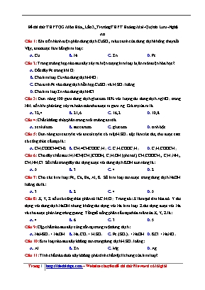 Đề thi thử THPT Quốc gia môn Hóa học lần 3 năm 2017 - Trường THPT Hoàng Mai (Có đáp án)