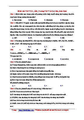 Đề thi thử THPT Quốc gia môn Hóa học lần 3 năm 2017 - Trường THPT Lê Quý Đôn (Có đáp án)