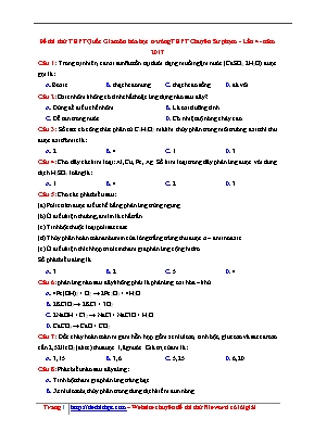 Đề thi thử THPT Quốc gia môn Hóa học lần 4 năm 2017 - Trường THPT chuyên Sư phạm (Có đáp án)