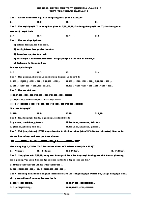 Đề thi thử THPT Quốc gia môn Hóa học năm 2017 lần 2 - Trường THPT Trần Hưng Đạo (Có đáp án)